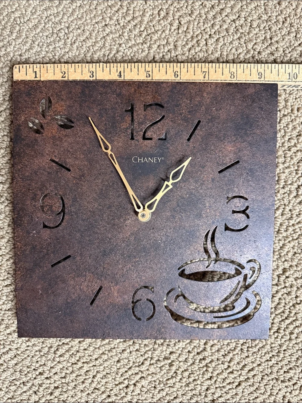 Rustic Brown Coffee Cup Wall Clock